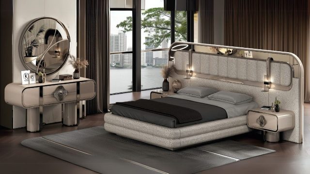 Серая спальня в стиле АРТ-Деко Нева, Infavori Серая спальня в стиле АРТ-Деко Нева, Infavori