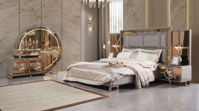 Спальня с золотыми фасадами Престиж, INFAVORI Спальня с золотыми фасадами Престиж, INFAVORI