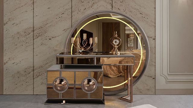 Спальня с золотыми фасадами Престиж, INFAVORI Спальня с золотыми фасадами Престиж, INFAVORI