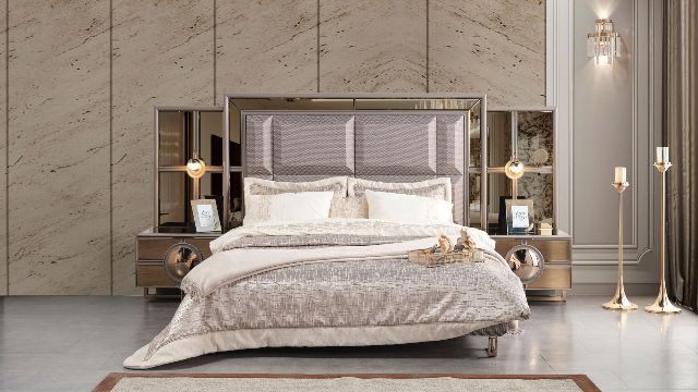 Спальня с золотыми фасадами Престиж, INFAVORI Спальня с золотыми фасадами Престиж, INFAVORI