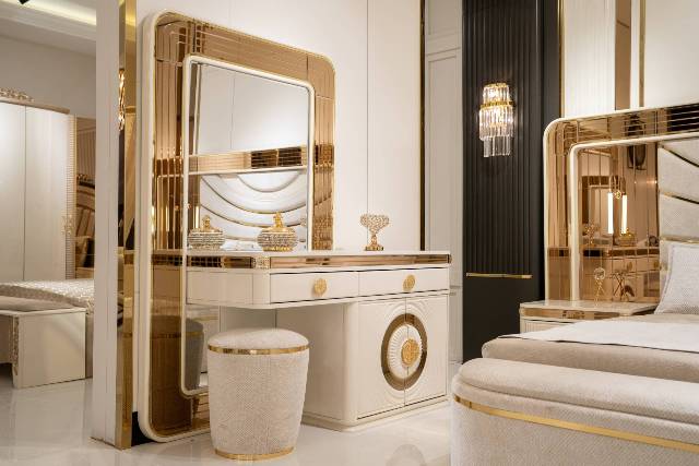 Белая спальня с золотом в стиле АРТ-Деко Верона, DASELL