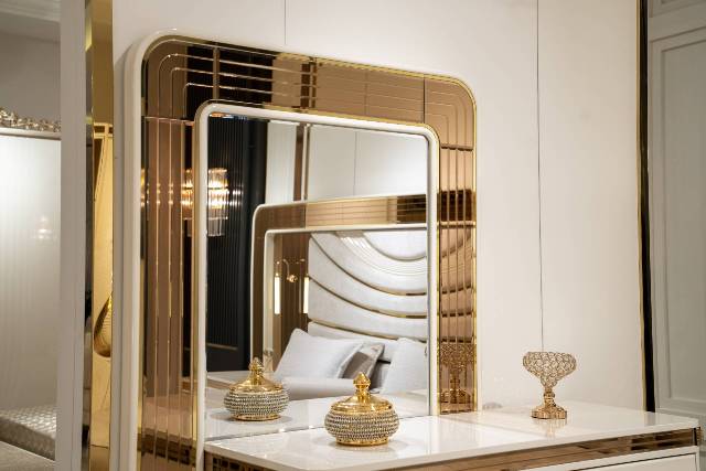 Белая спальня с золотом в стиле АРТ-Деко Верона, DASELL