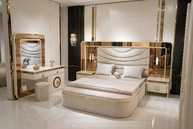 Белая спальня с золотом в стиле АРТ-Деко Верона, DASELL