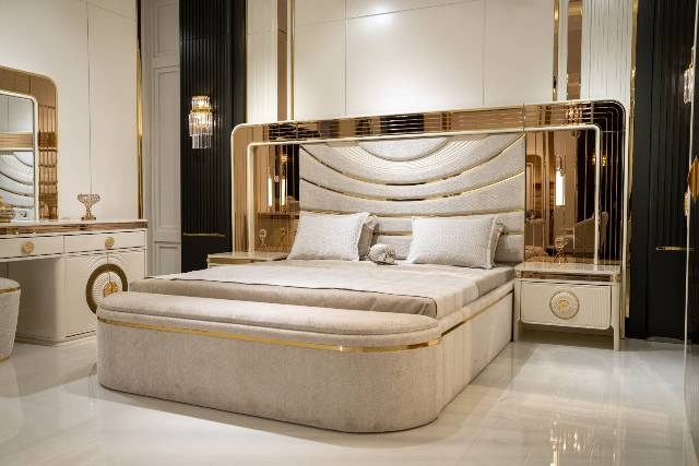 Белая спальня с золотом в стиле АРТ-Деко Верона, DASELL