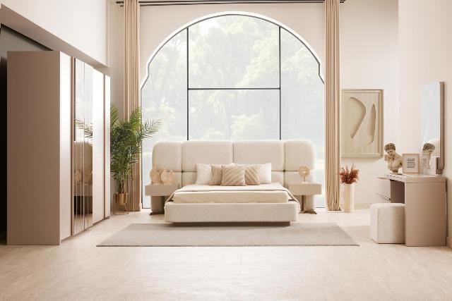 Бежевая современная мебель для спальни Виктория, Идол