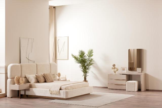 Бежевая современная мебель для спальни Виктория, Идол