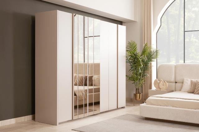 Бежевая современная мебель для спальни Виктория, Идол