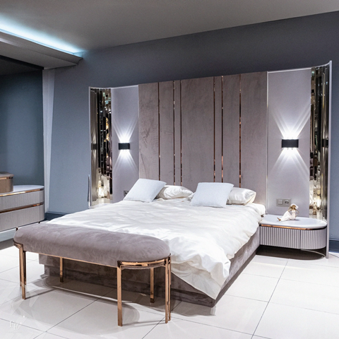 Серая элитная спальня в стиле АРТ-Деко Петер, FF