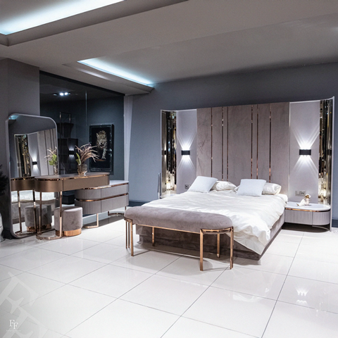 Серая элитная спальня в стиле АРТ-Деко Петер, FF
