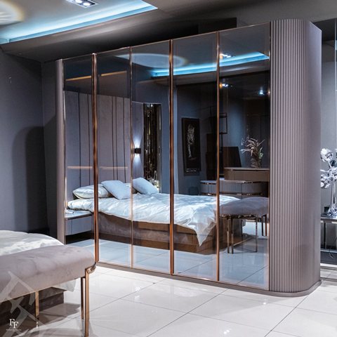 Серая элитная спальня в стиле АРТ-Деко Петер, FF