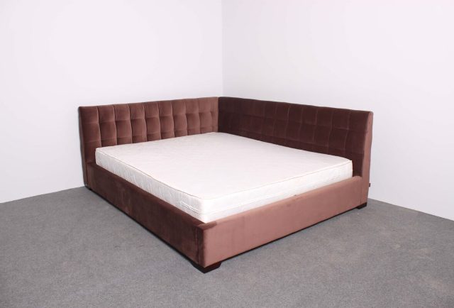 Мягкая угловая кровать Лео, велюр, ШГ Мягкая угловая кровать Лео, велюр, ШГ