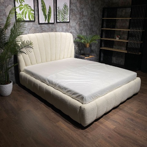 Белая мягкая кровать Шелл L 064 Shell, Р Белая мягкая кровать Шелл L 064 Shell, Р