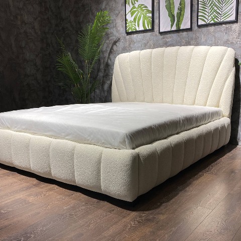 Белая мягкая кровать Шелл L 064 Shell, Р Белая мягкая кровать Шелл L 064 Shell, Р