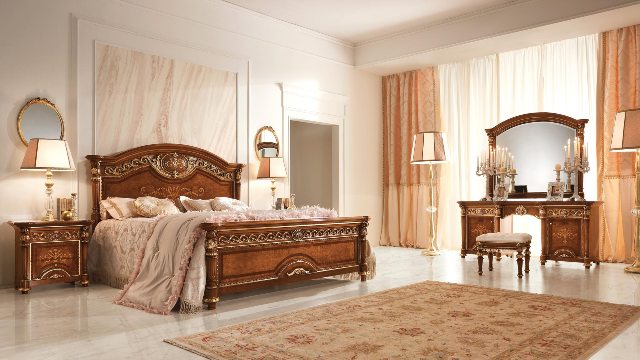 Ореховая итальянская спальня Людовик, Valderamobili Ореховая итальянская спальня Людовик, Valderamobili