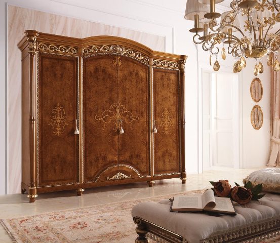 Ореховая итальянская спальня Людовик, Valderamobili Ореховая итальянская спальня Людовик, Valderamobili