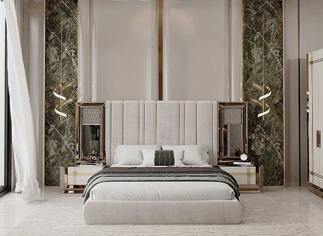 Белая турецкая спальня в стиле АРТ-Деко Висмара Медмо