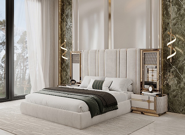 Белая турецкая спальня в стиле АРТ-Деко Висмара Медмо