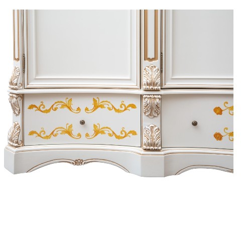Белый классический шкаф с золотом Мона Лиза, Румыния Белый классический шкаф с золотом Мона Лиза, Румыния