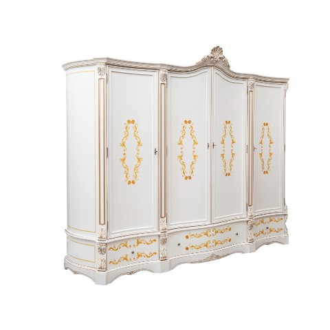 Белый классический шкаф с золотом Мона Лиза, Румыния Белый классический шкаф с золотом Мона Лиза, Румыния